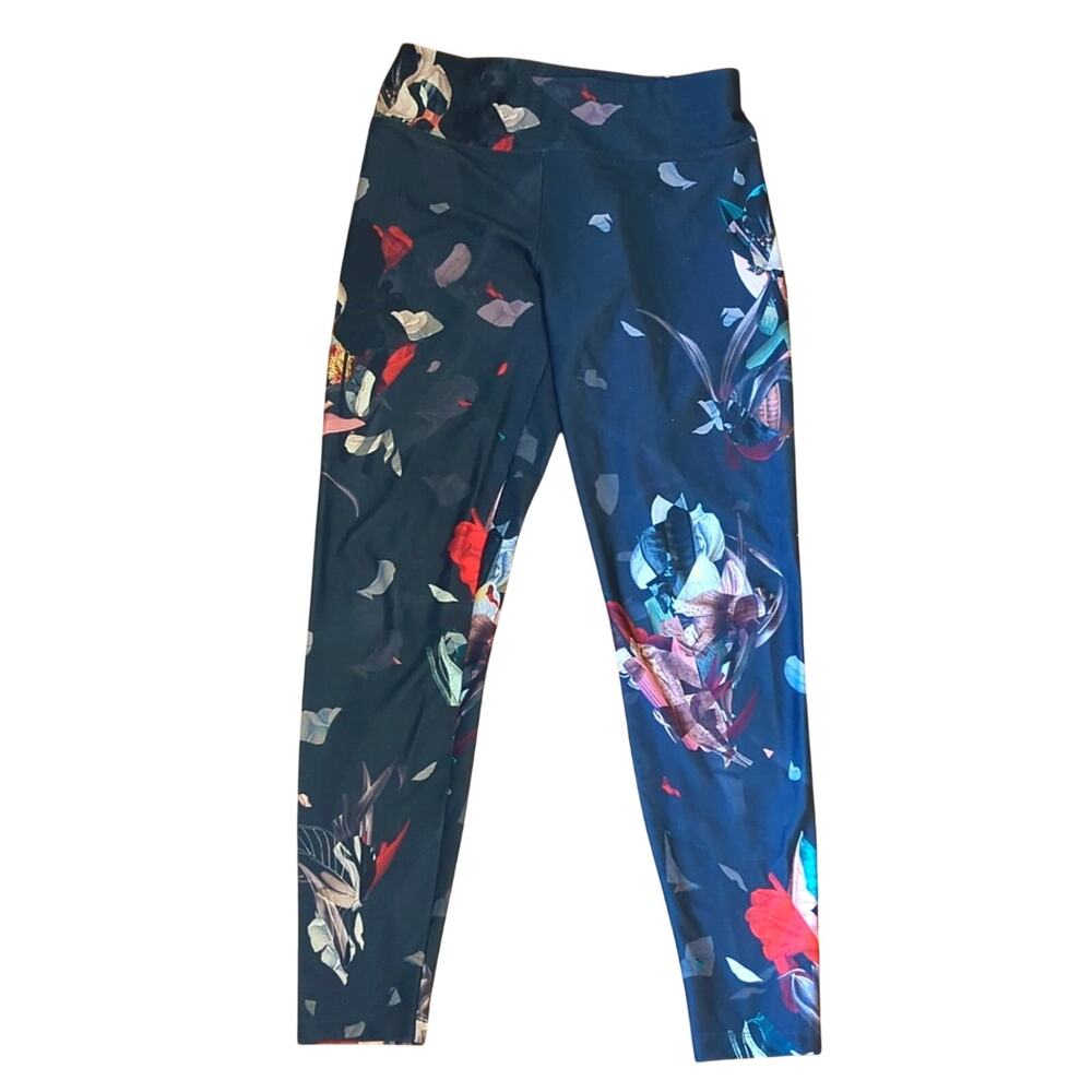 Oysho Floral Pattern Ankle Length Yoga Workout Gym Leggings Size Small